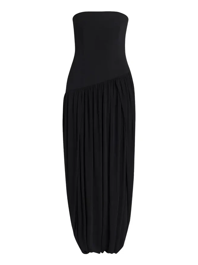 Ferragamo Strapless Drop-Waist Bubble Evening Gown
