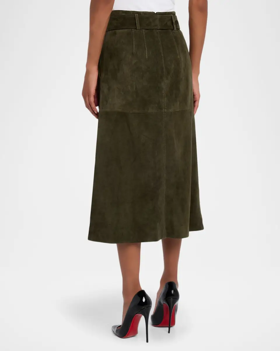 Veronica Beard Alexie Suede Midi Skirt | Thumbnail 3 Veronica Beard Alexie Suede Midi Skirt | Thumbnail 3
