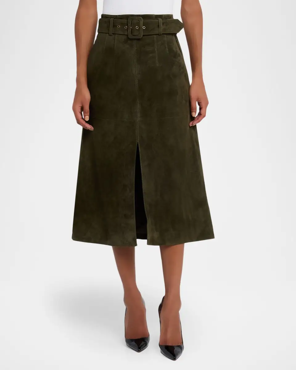 Veronica Beard Alexie Suede Midi Skirt | Thumbnail 4 Veronica Beard Alexie Suede Midi Skirt | Thumbnail 4