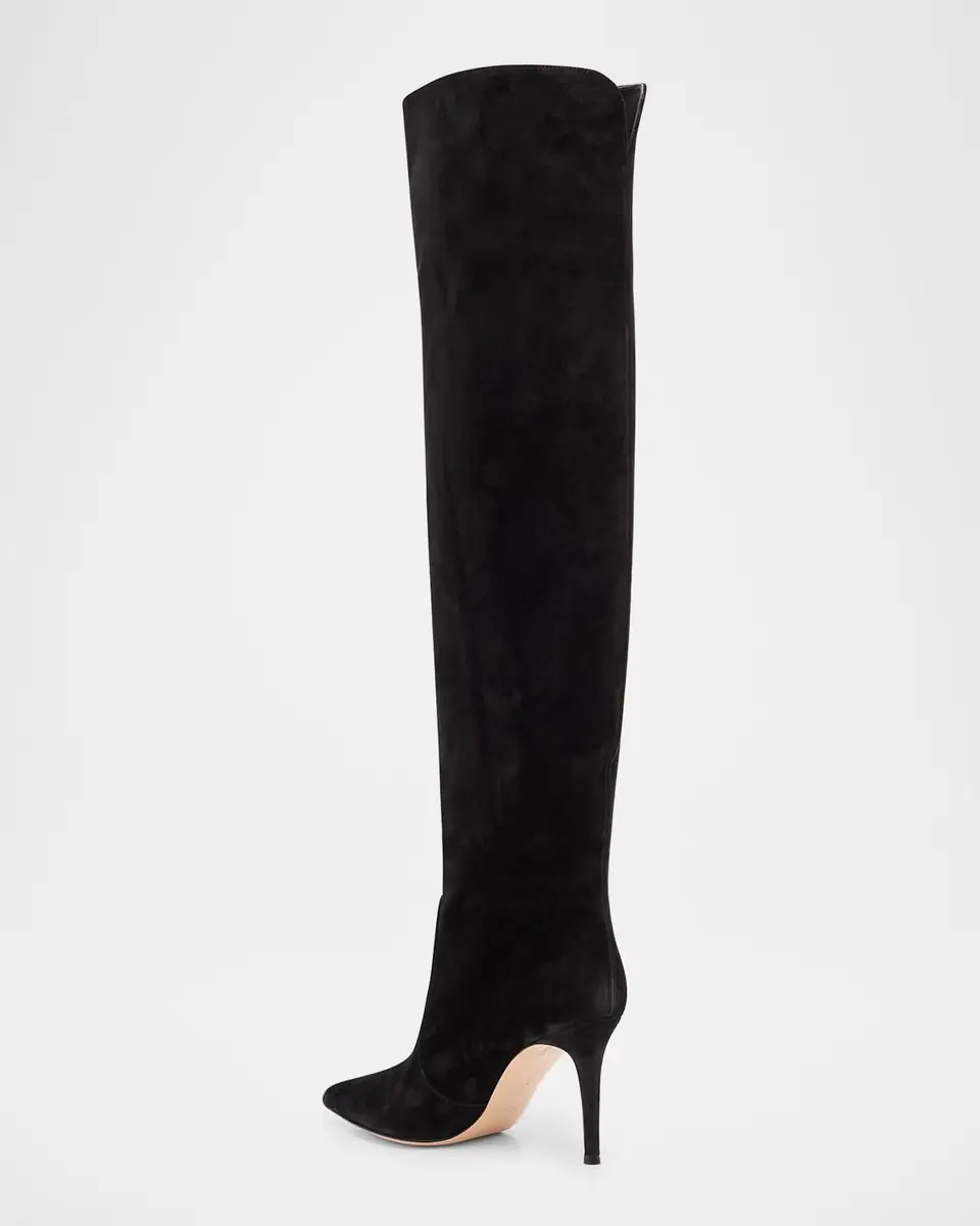 Gianvito Rossi Hansen Suede Pointed-Toe Knee Boots | Thumbnail 4