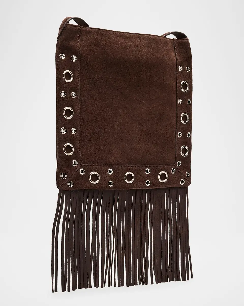 Valentino Garavani Nellcote Medium Studded Fringed Suede Crossbody Bag | Thumbnail 3