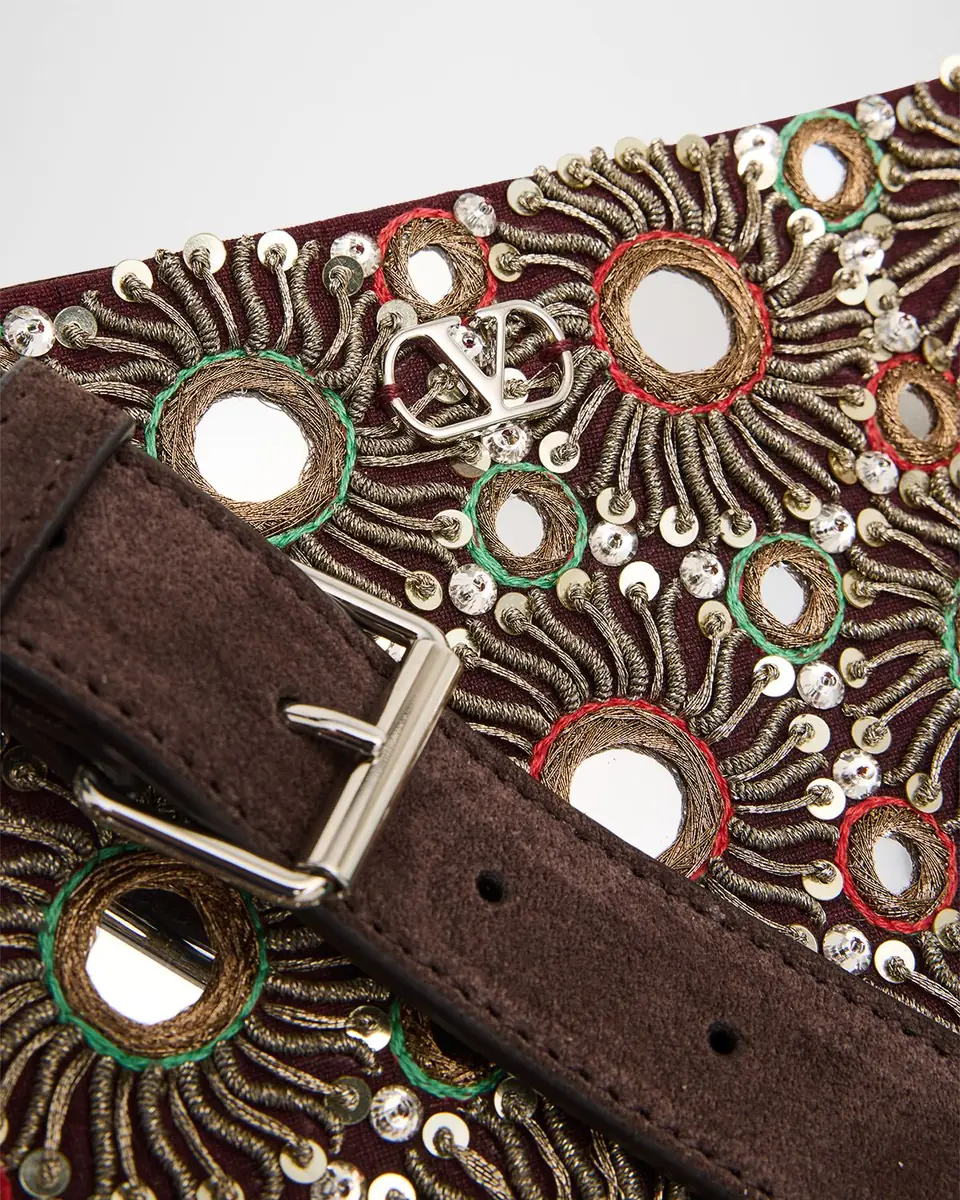 Valentino Garavani Nellcote Medium Studded Fringed Suede Crossbody Bag | Thumbnail 5