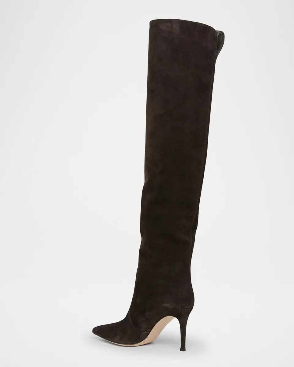 Gianvito Rossi Hansen Suede Pointed-Toe Knee Boots | Thumbnail 4