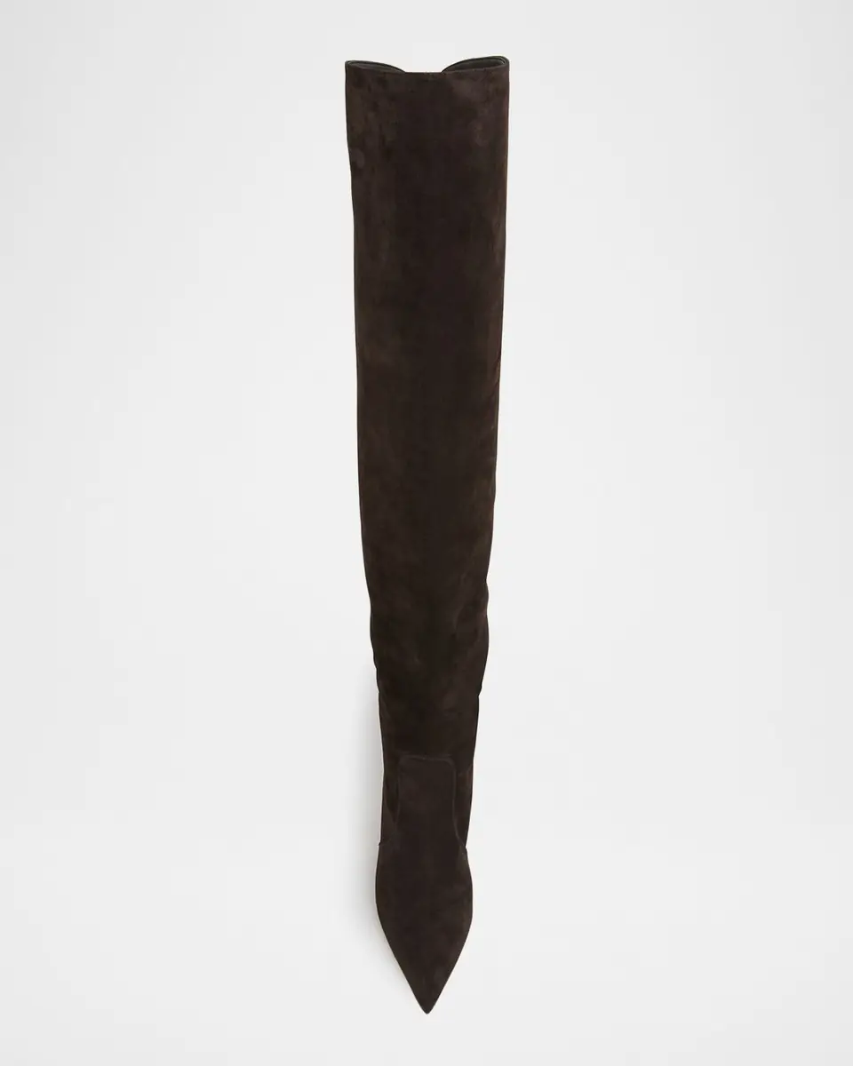 Gianvito Rossi Hansen Suede Pointed-Toe Knee Boots | Thumbnail 6