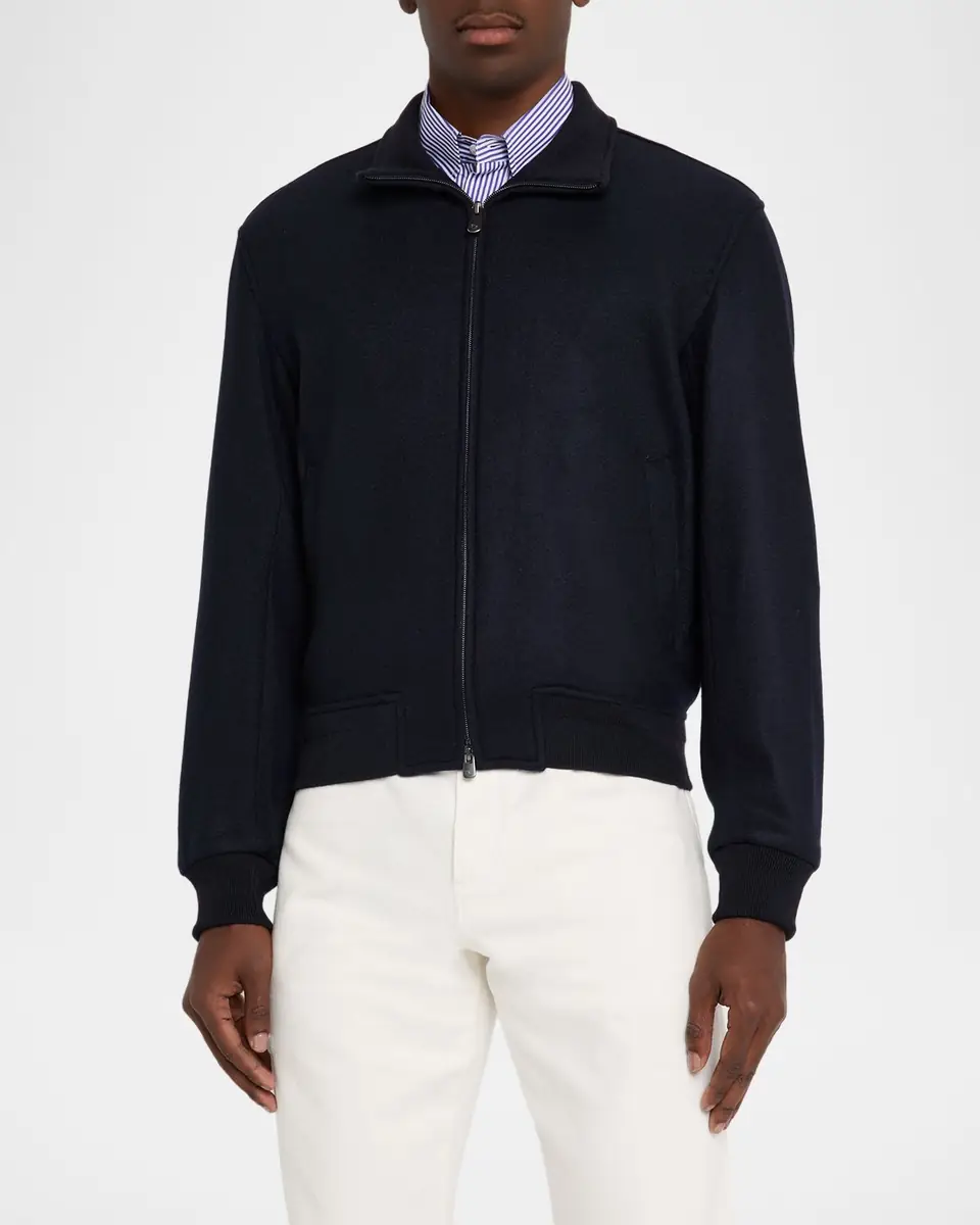 Ralph Lauren Purple Label Men's Felton Cashmere-Blend Flight Jacket | Thumbnail 4 Ralph Lauren Purple Label Men's Felton Cashmere-Blend Flight Jacket | Thumbnail 4