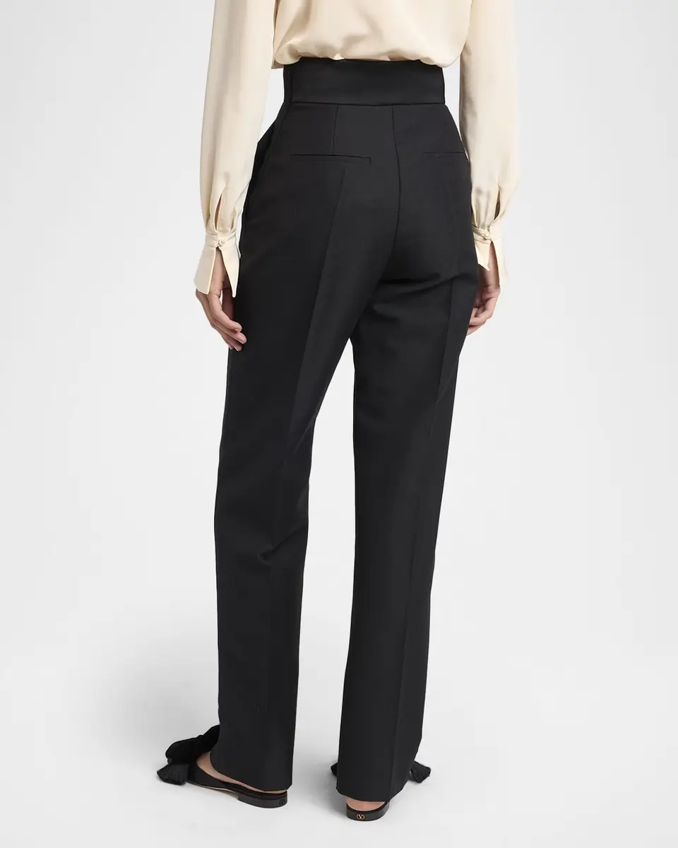 Valentino Garavani Bow High-Rise Cashmere Straight-Leg Pants | Thumbnail 2 Valentino Garavani Bow High-Rise Cashmere Straight-Leg Pants | Thumbnail 2