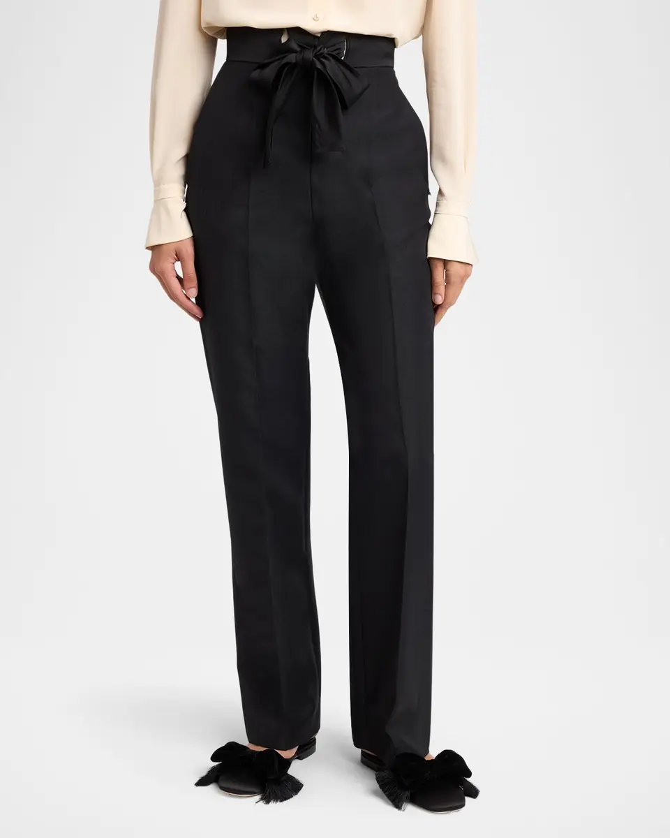 Valentino Garavani Bow High-Rise Cashmere Straight-Leg Pants | Thumbnail 3 Valentino Garavani Bow High-Rise Cashmere Straight-Leg Pants | Thumbnail 3