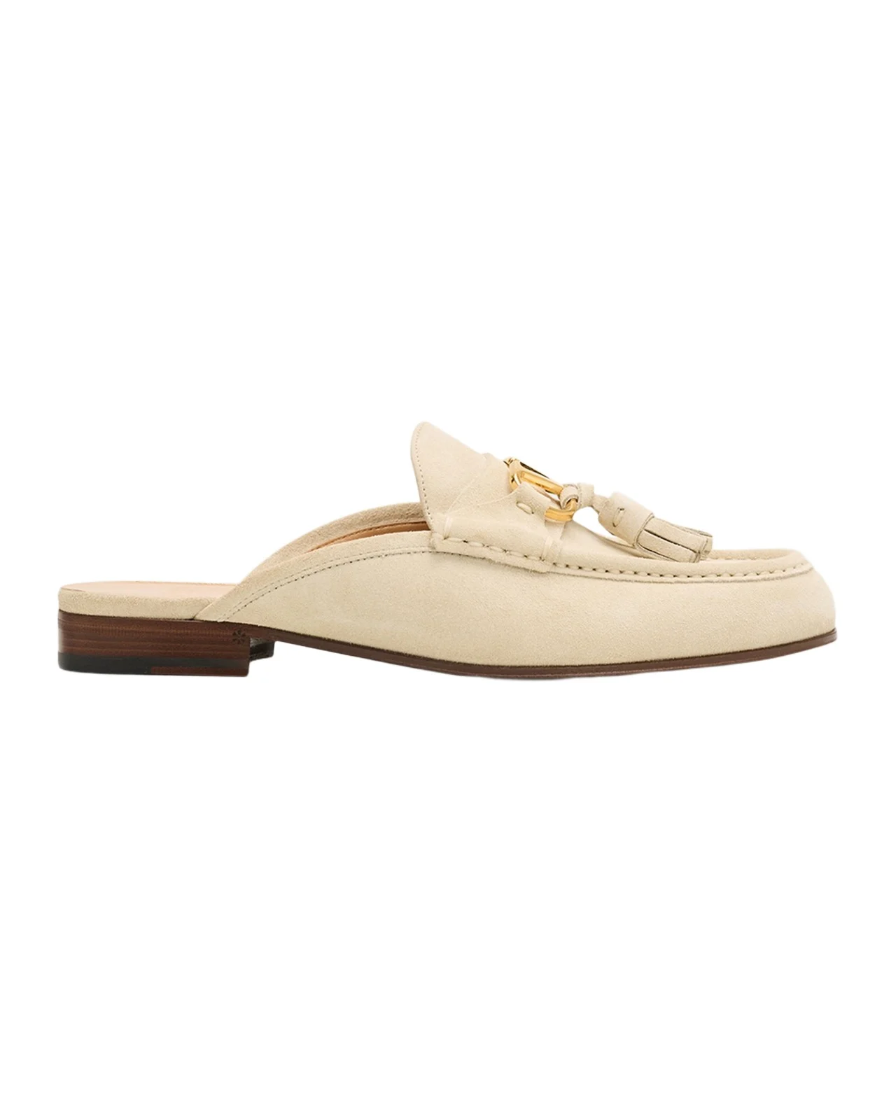 VLogo Signature Suede Loafer Mules