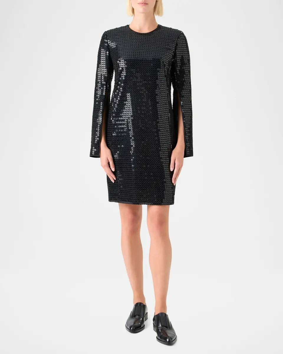 Akris Corded Sequin Short Cocktail Dress | Thumbnail 2 Akris Corded Sequin Short Cocktail Dress | Thumbnail 2