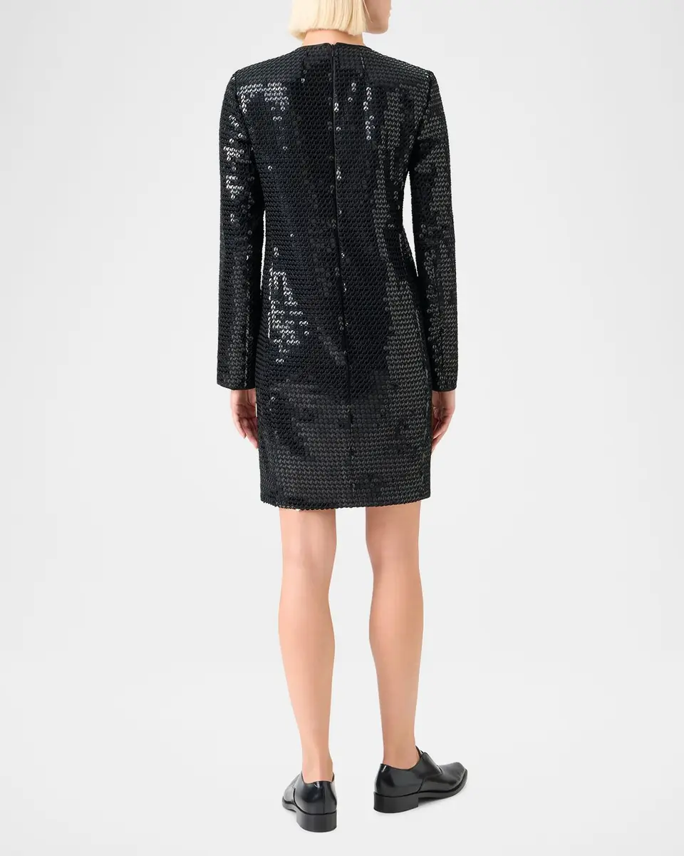 Akris Corded Sequin Short Cocktail Dress | Thumbnail 3 Akris Corded Sequin Short Cocktail Dress | Thumbnail 3