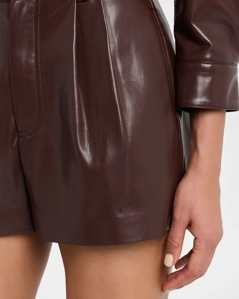 Alice + Olivia Conry Vegan Leather Trouser Shorts | Thumbnail 5 Alice + Olivia Conry Vegan Leather Trouser Shorts | Thumbnail 5