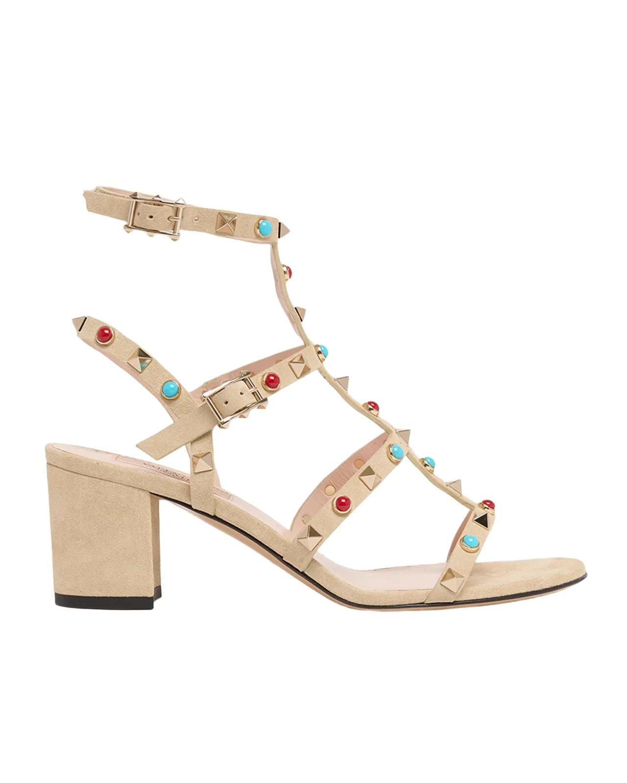 60mm Rockstud Suede City Sandals