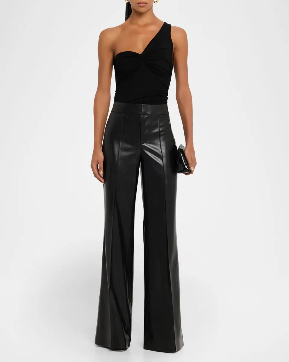 Alice + Olivia Dylan Vegan Leather Wide-Leg Pants | Thumbnail 2 Alice + Olivia Dylan Vegan Leather Wide-Leg Pants | Thumbnail 2