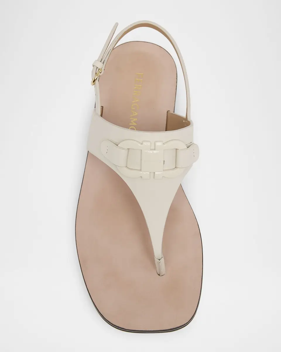 Ferragamo Siriana Gancio Leather Thong Sandals | Thumbnail 4 Ferragamo Siriana Gancio Leather Thong Sandals | Thumbnail 4