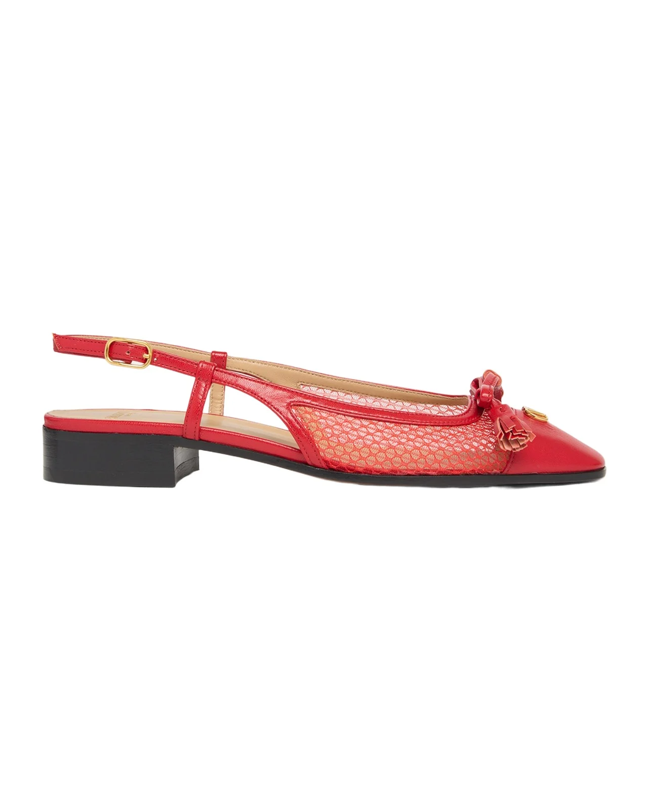 25mm VLogo Signature Valet Mesh and Leather Ballerina Flats 25mm VLogo Signature Valet Mesh and Leather Ballerina Flats
