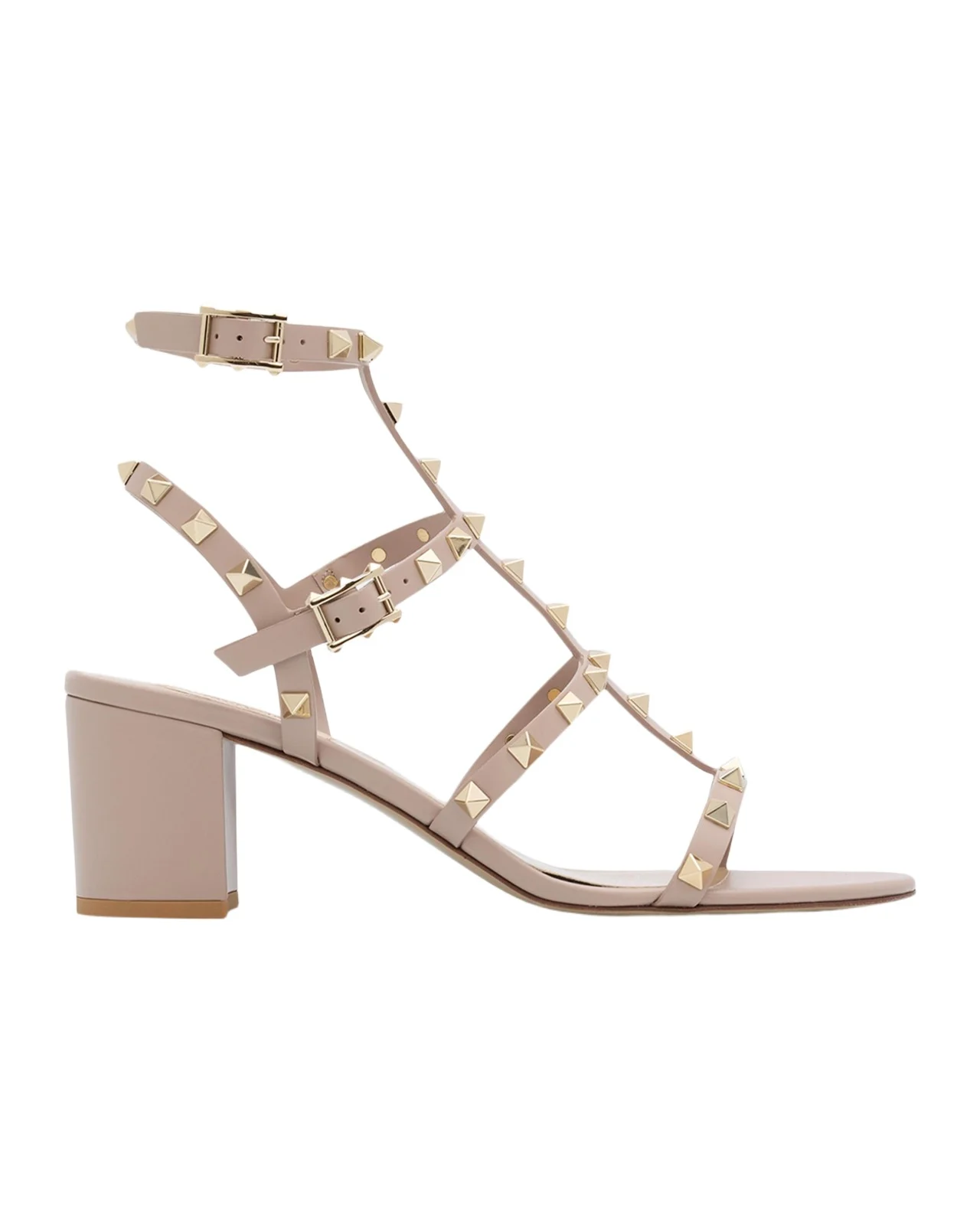 60mm Rockstud Leather City Sandals