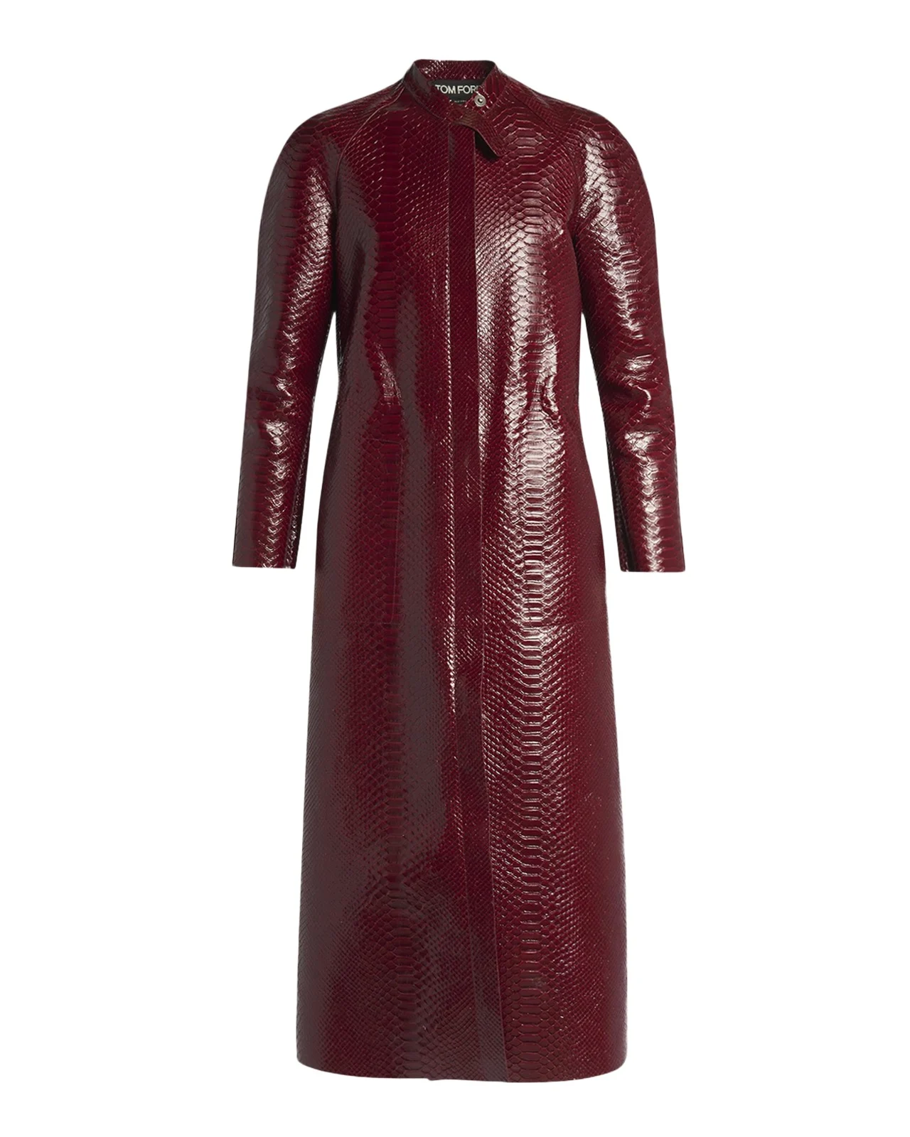 Tom Ford Snake-Embossed Leather Long Coat