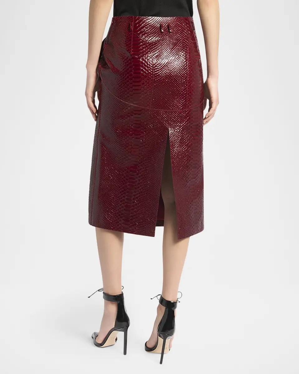 Tom Ford Snake-Effect Leather Midi Skirt | Thumbnail 3 Tom Ford Snake-Effect Leather Midi Skirt | Thumbnail 3