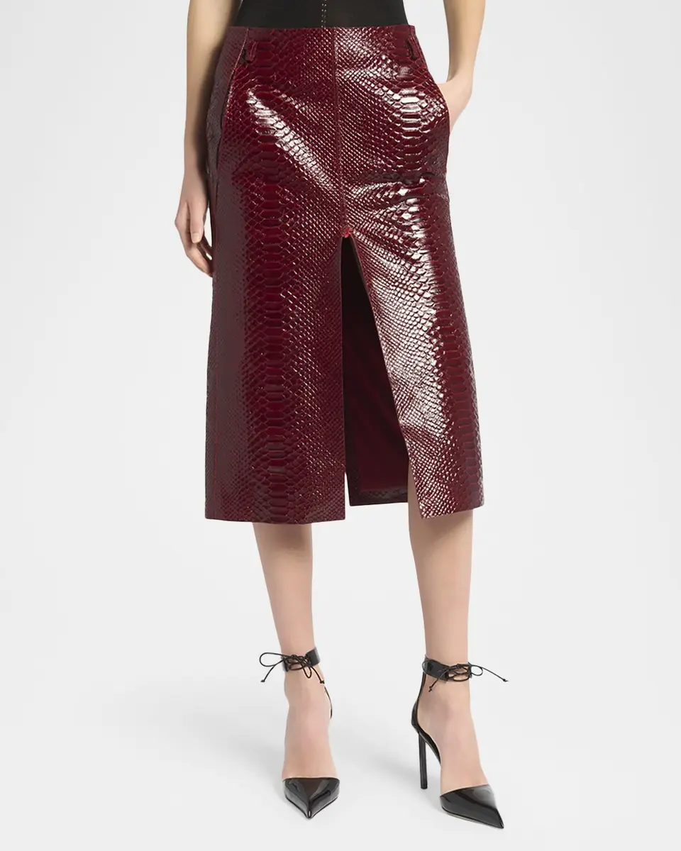 Tom Ford Snake-Effect Leather Midi Skirt | Thumbnail 4 Tom Ford Snake-Effect Leather Midi Skirt | Thumbnail 4