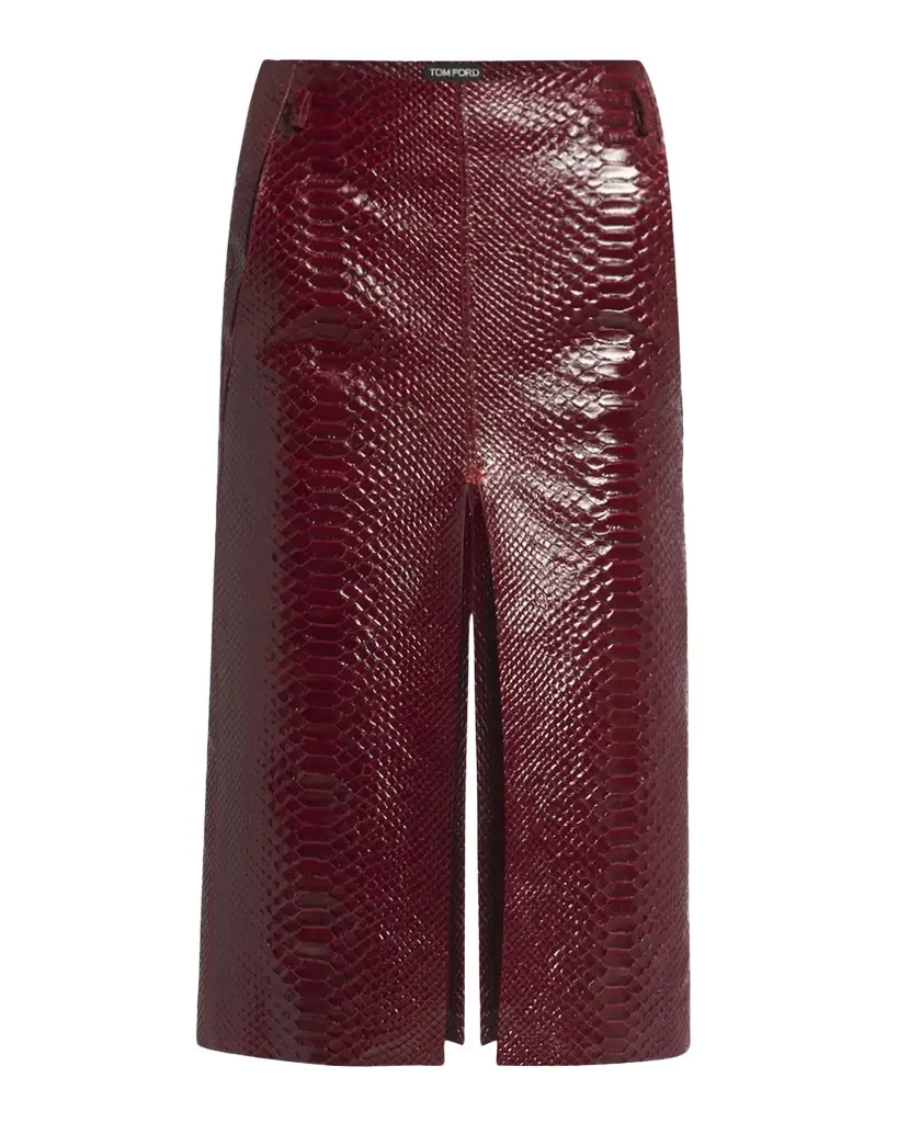 Snake-Effect Leather Midi Skirt Snake-Effect Leather Midi Skirt