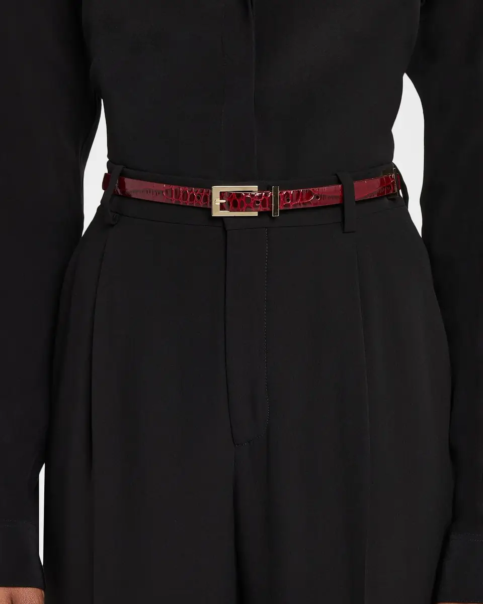 Tom Ford Shiny Stamped Croc-Embossed Leather Belt | Thumbnail 2 Tom Ford Shiny Stamped Croc-Embossed Leather Belt | Thumbnail 2