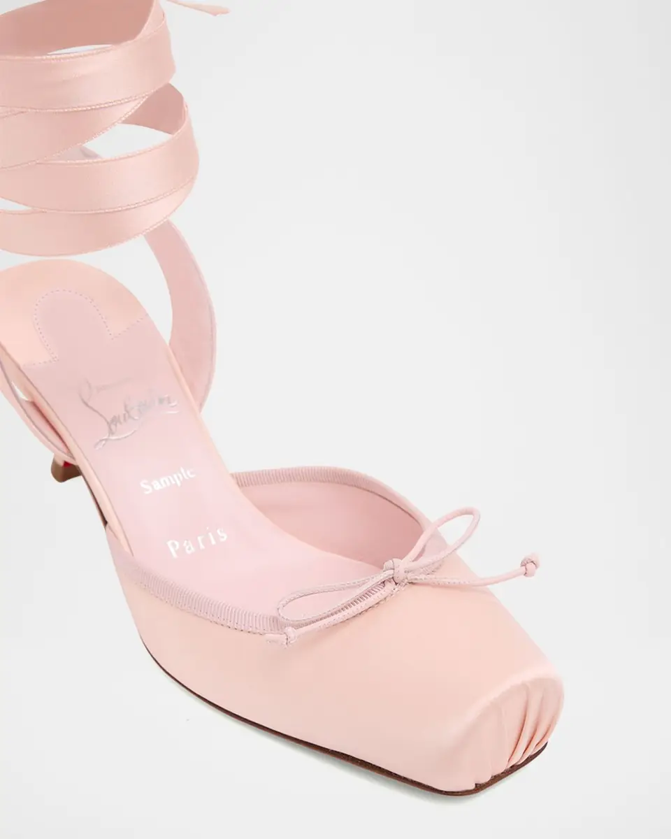 Christian Louboutin 55mm Cassia Lace-Up Satin Ballet Pumps | Thumbnail 3 Christian Louboutin 55mm Cassia Lace-Up Satin Ballet Pumps | Thumbnail 3