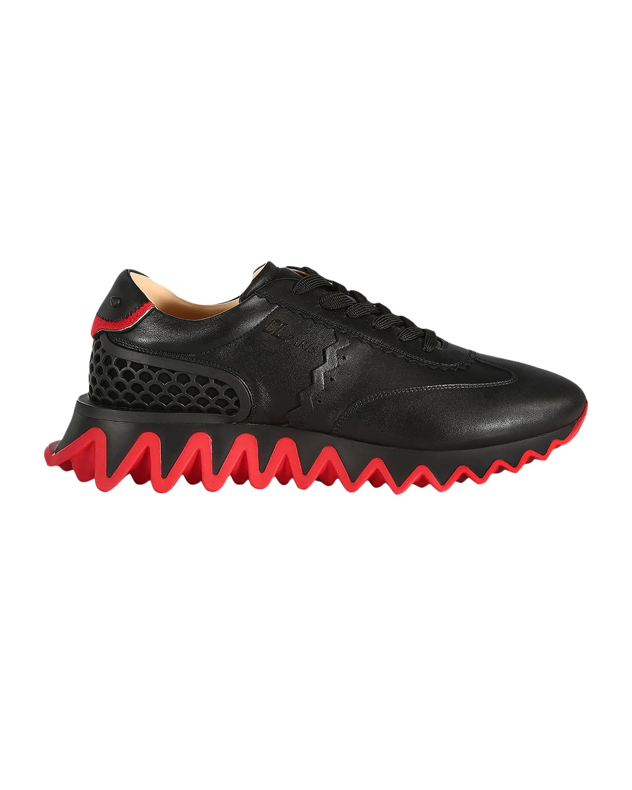 Men's Loubishark Flat Leather Red-Sole Runner Sneakers