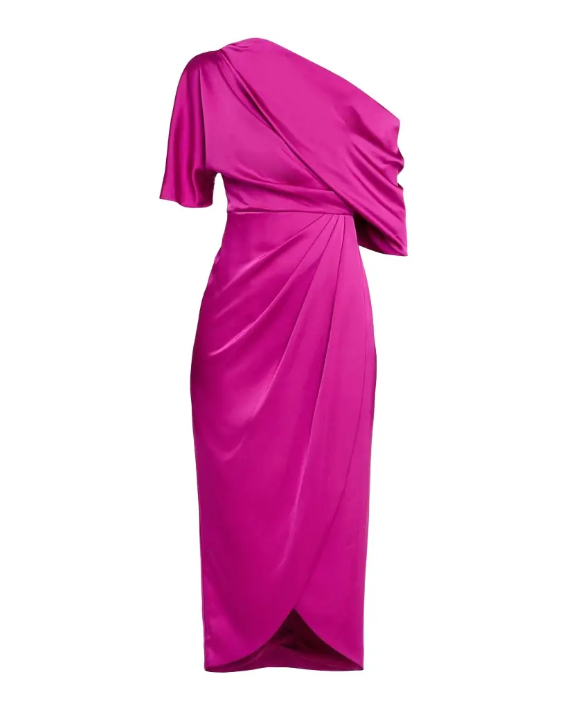 Theia Rayna Draped One-Shoulder High-Low Gown | Image 1 Theia Rayna Draped One-Shoulder High-Low Gown | Image 1
