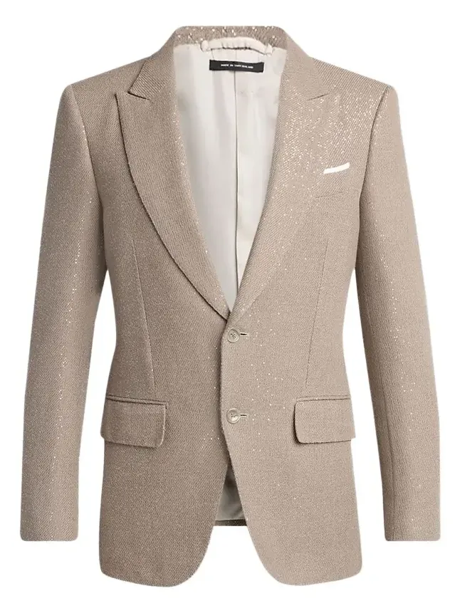 Tom Ford Men's Sequin Boucle Peak Lapel Sport Coat
