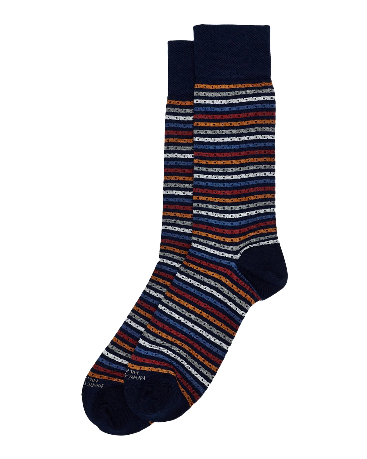 Marcoliani Men's Multicolor Stripe Cotton Crew Socks