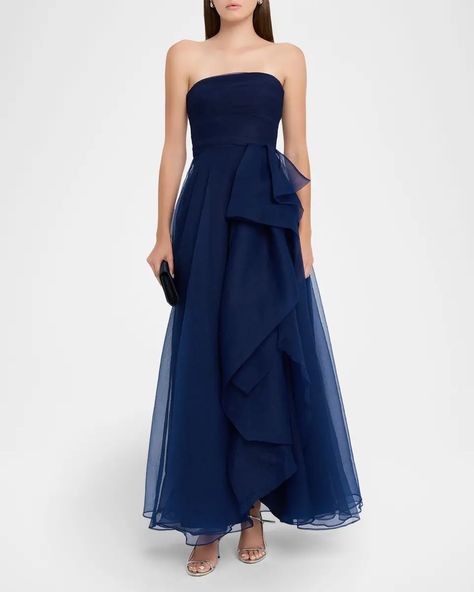 THEIA Teresa Draped Strapless Gown | Thumbnail 2 THEIA Teresa Draped Strapless Gown | Thumbnail 2