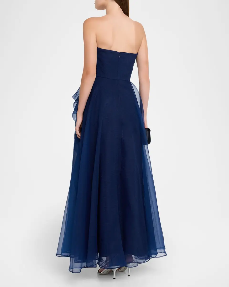 THEIA Teresa Draped Strapless Gown | Thumbnail 3 THEIA Teresa Draped Strapless Gown | Thumbnail 3