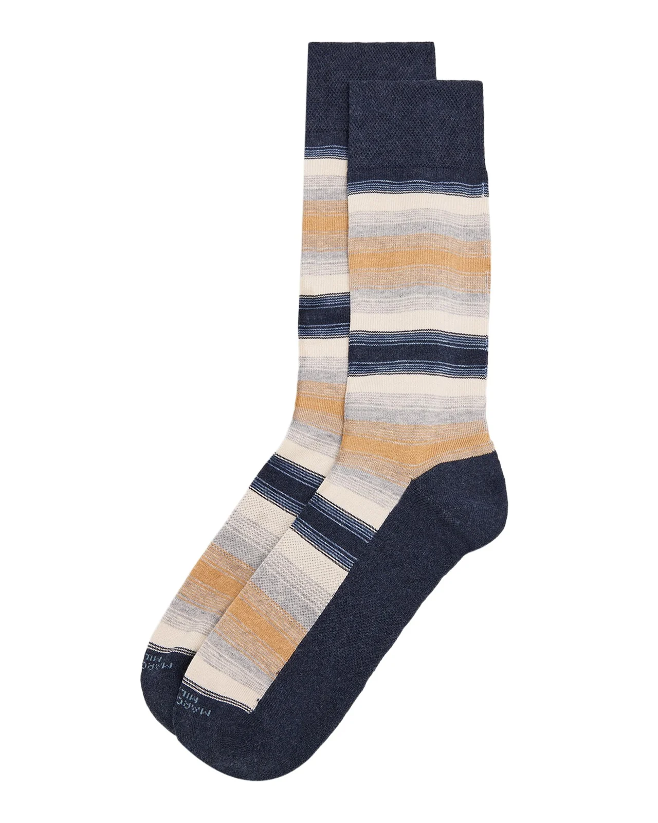 Marcoliani Men's Degrade Stripe Cotton Crew Socks