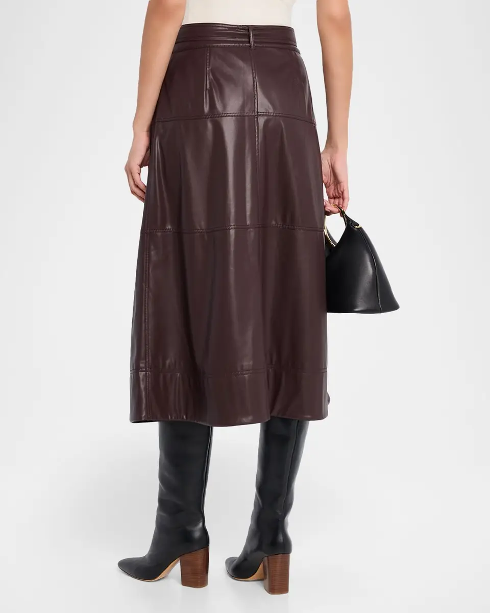 TANYA TAYLOR Hudley Vegan Leather Midi Skirt | Thumbnail 2 TANYA TAYLOR Hudley Vegan Leather Midi Skirt | Thumbnail 2
