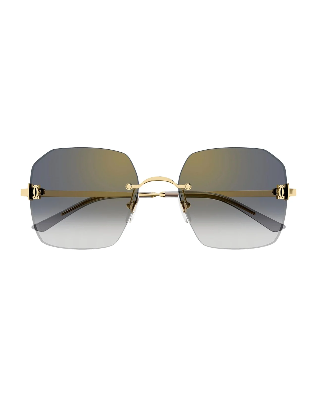 Classic Décor C Square Rimless Metal Sunglasses Classic Décor C Square Rimless Metal Sunglasses