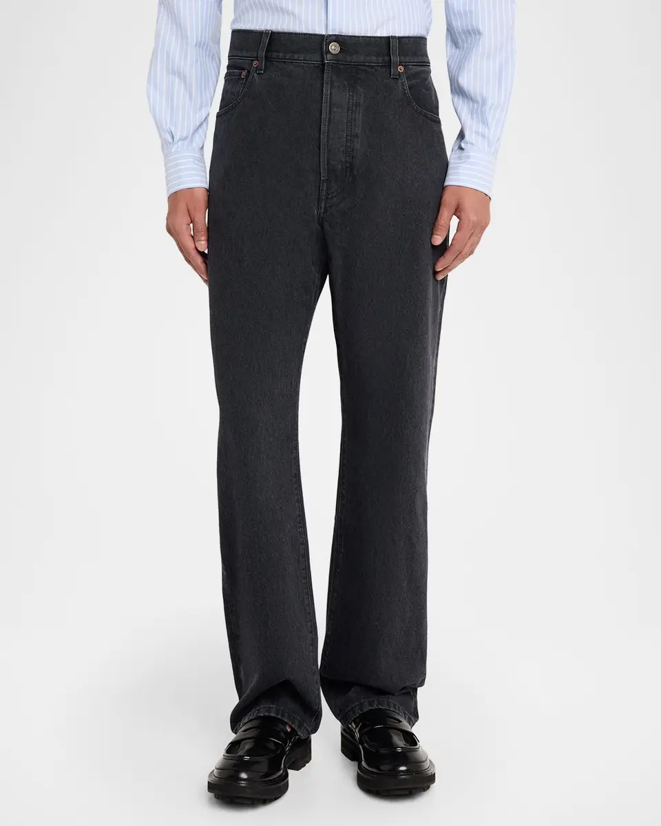 Valentino Garavani Men's Grey Denim Straight Leg Jeans | Thumbnail 4 Valentino Garavani Men's Grey Denim Straight Leg Jeans | Thumbnail 4