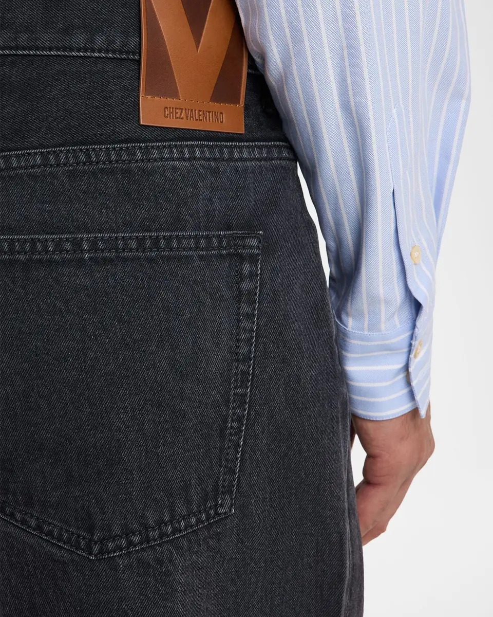 Valentino Garavani Men's Grey Denim Straight Leg Jeans | Thumbnail 5 Valentino Garavani Men's Grey Denim Straight Leg Jeans | Thumbnail 5