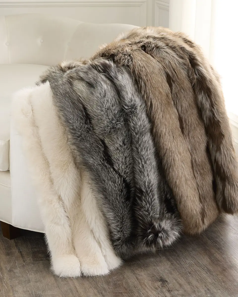 Lyla Grant Faux Fox Throw, 60" x 72" | Thumbnail 8