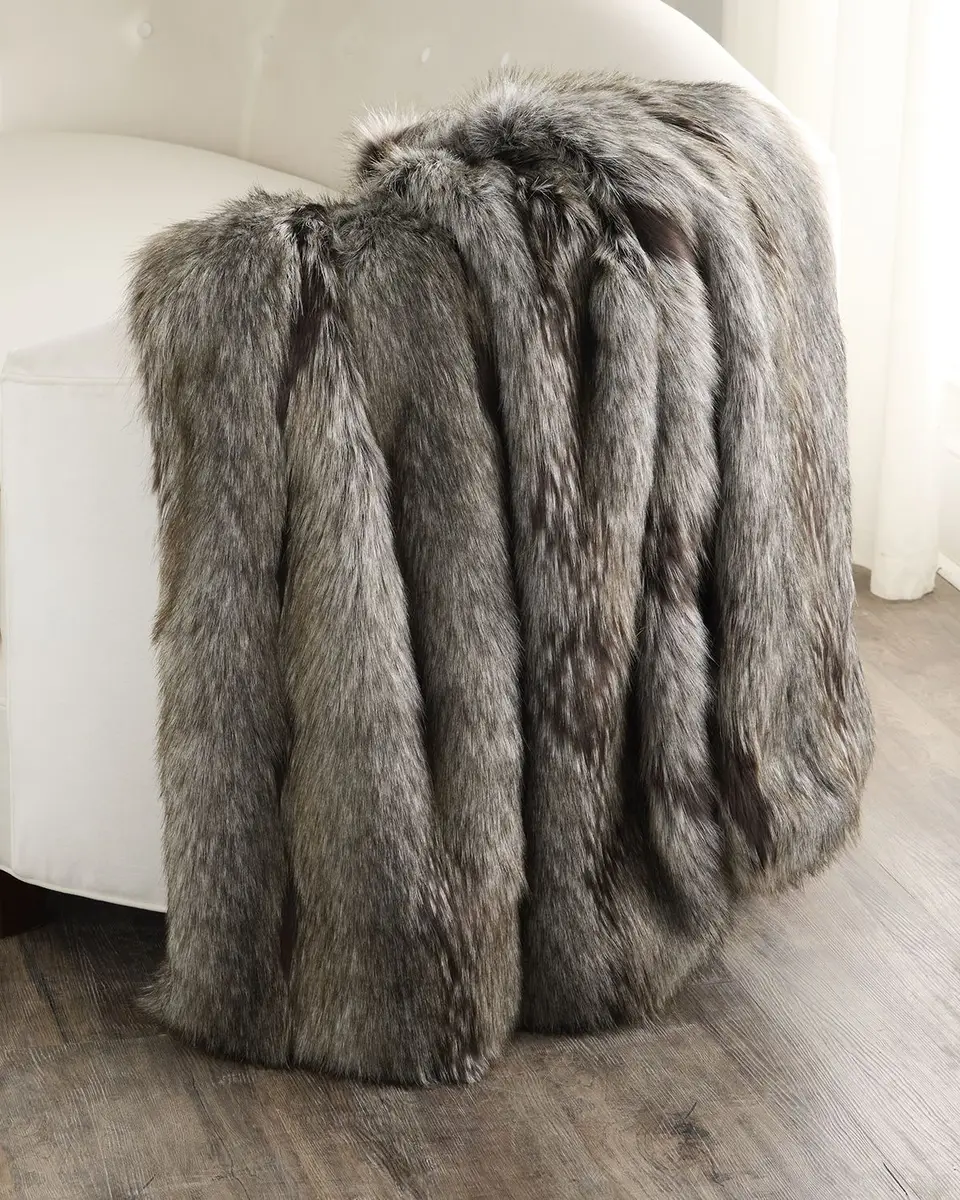 Faux Fox Throw, 60" x 72"