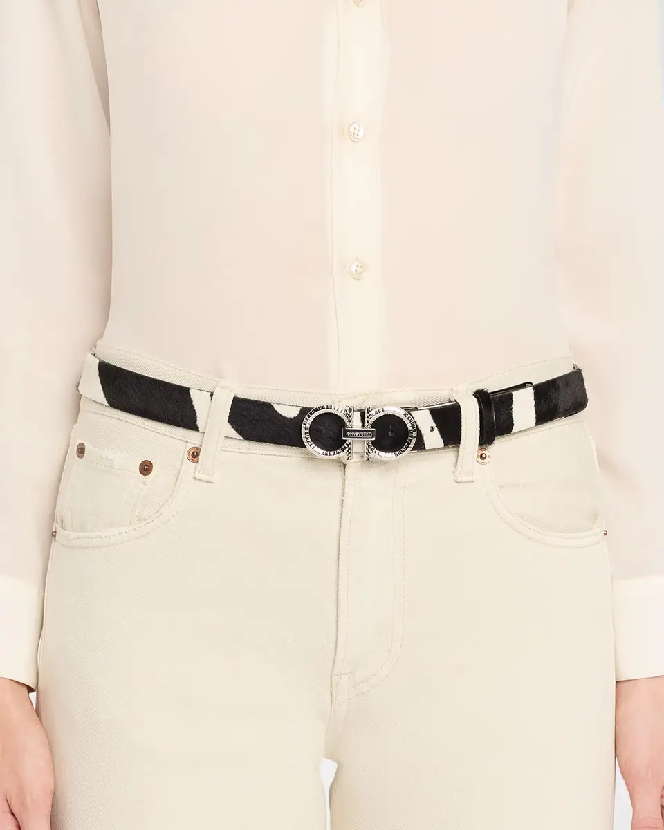 Ferragamo Donna Pony Hair Double Gancini Belt | Thumbnail 2 Ferragamo Donna Pony Hair Double Gancini Belt | Thumbnail 2