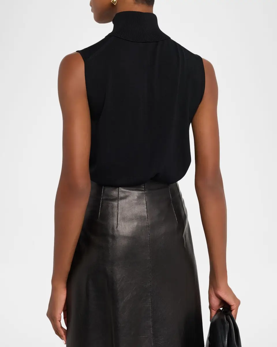 Lafayette 148 New York Sleeveless Matte Crepe Turtleneck Pullover | Thumbnail 3 Lafayette 148 New York Sleeveless Matte Crepe Turtleneck Pullover | Thumbnail 3
