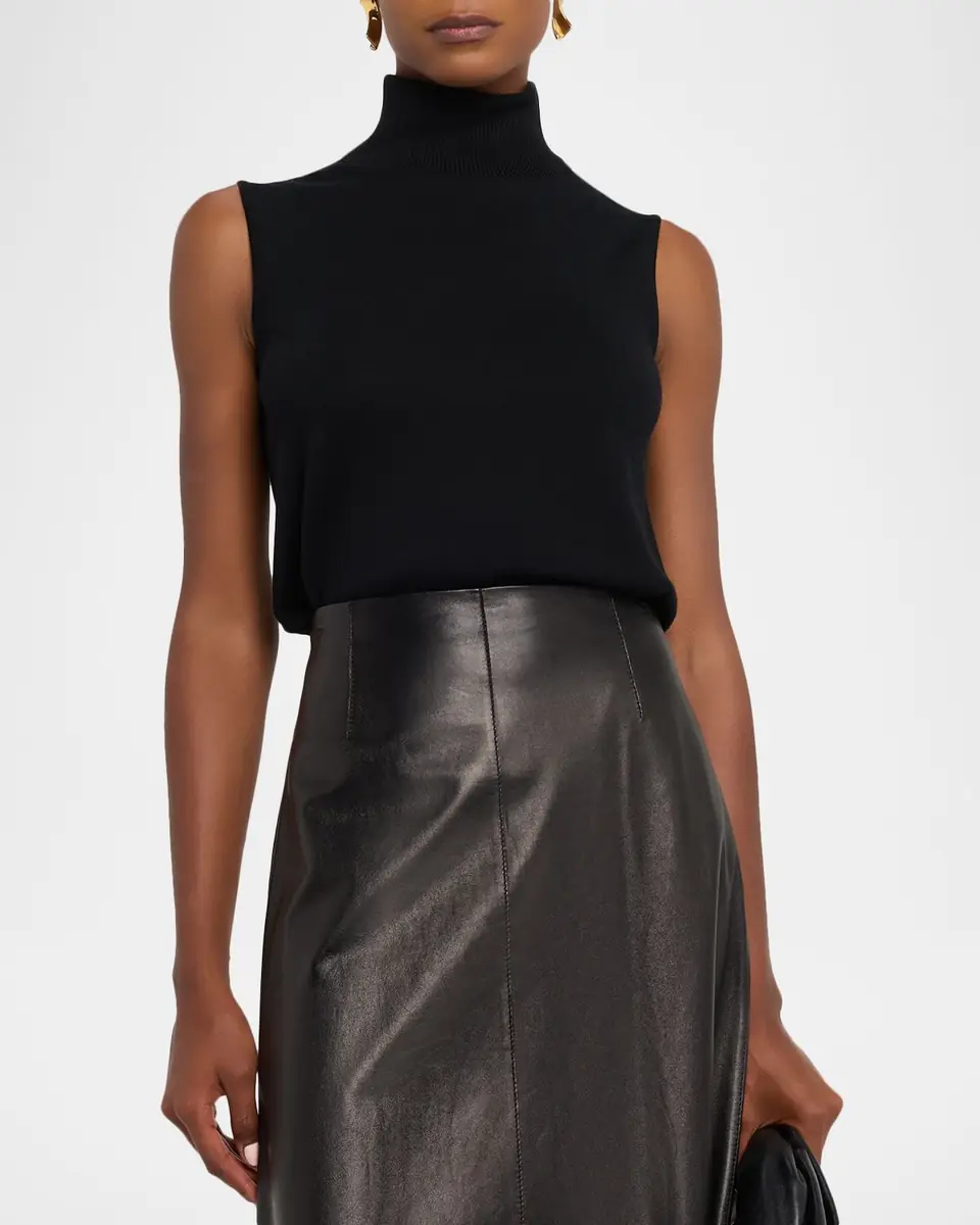Lafayette 148 New York Sleeveless Matte Crepe Turtleneck Pullover | Thumbnail 4 Lafayette 148 New York Sleeveless Matte Crepe Turtleneck Pullover | Thumbnail 4