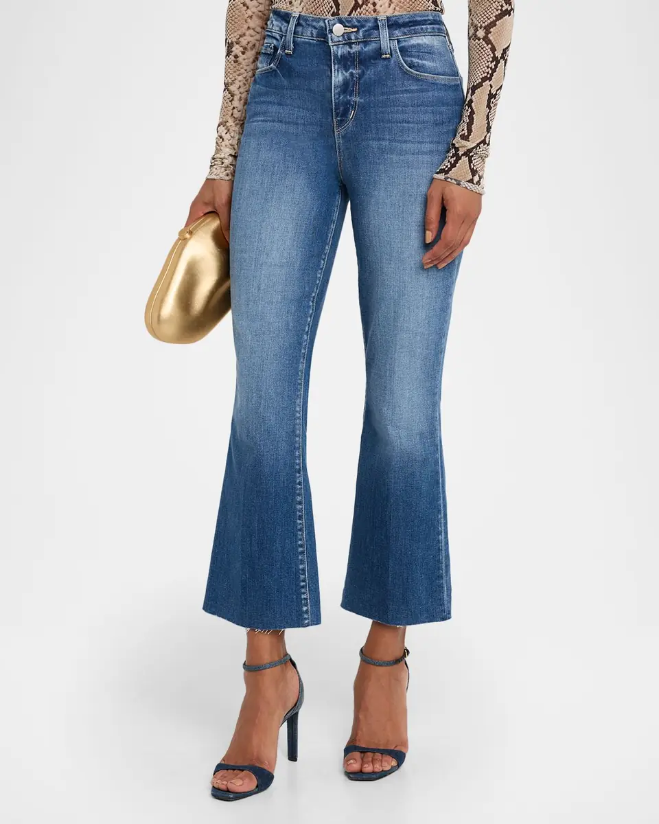 L'Agence Kendra High Rise Crop Flare Jeans | Thumbnail 4