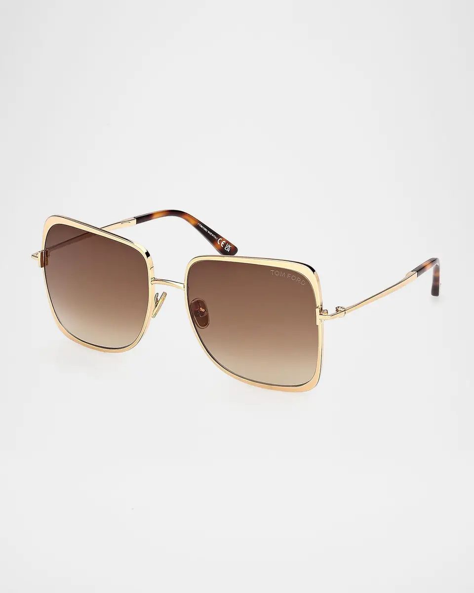 Tom Ford Tara 57mm Metal Square Sunglasses | Thumbnail 2 Tom Ford Tara 57mm Metal Square Sunglasses | Thumbnail 2