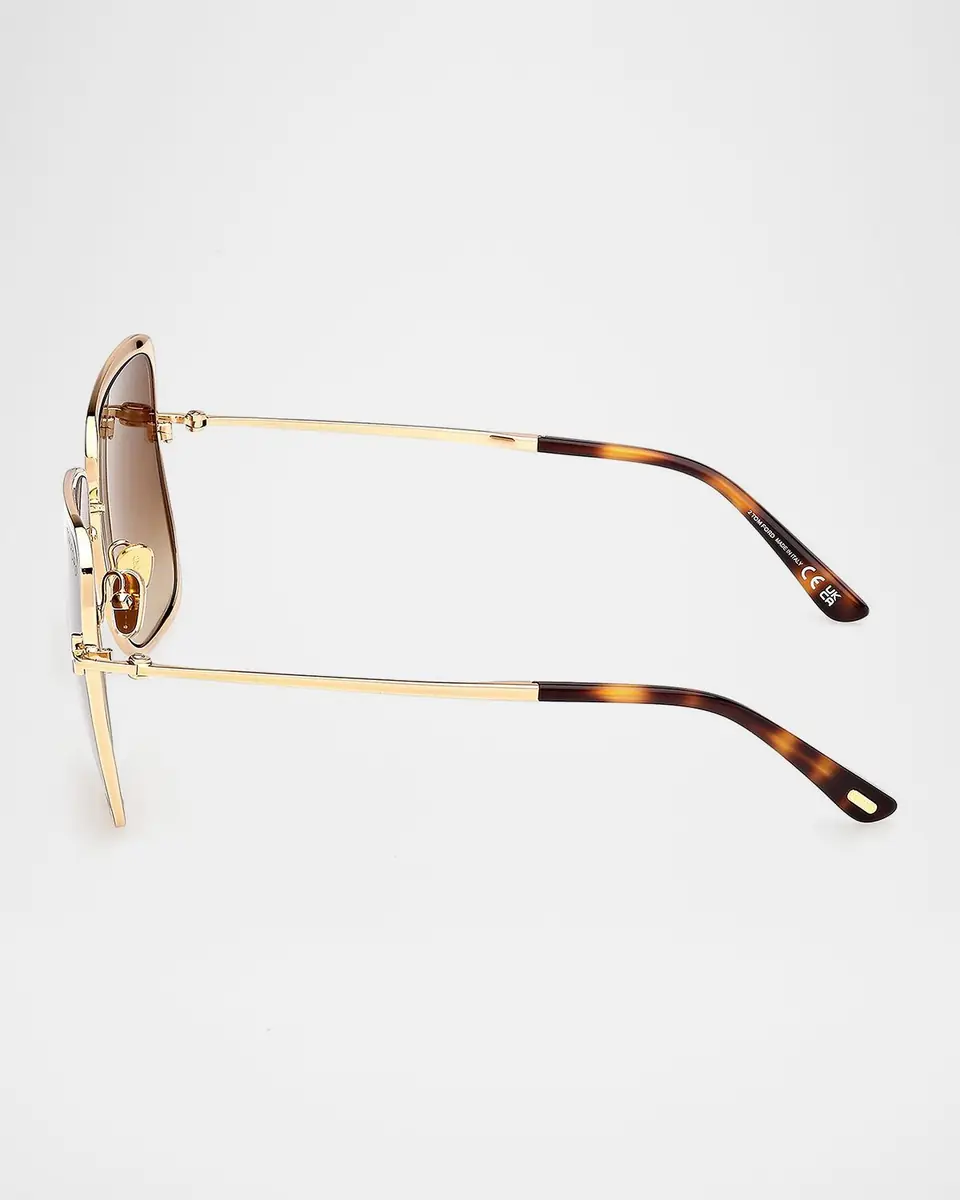 Tom Ford Tara 57mm Metal Square Sunglasses | Thumbnail 3 Tom Ford Tara 57mm Metal Square Sunglasses | Thumbnail 3