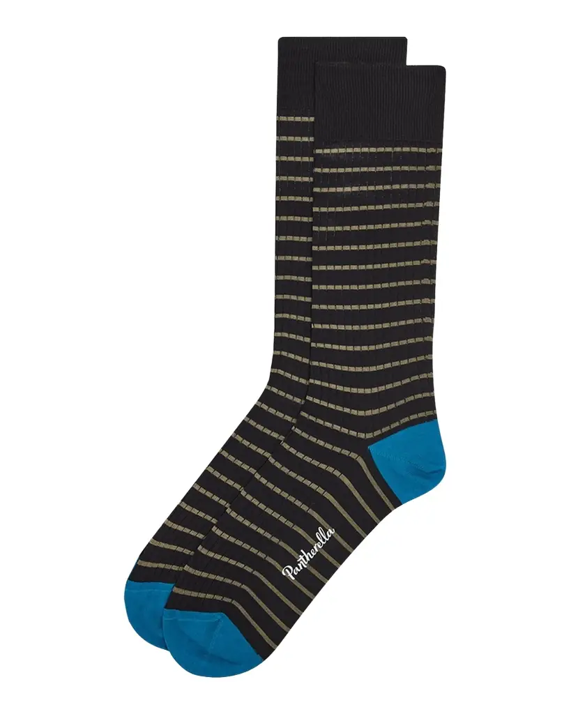 Pantherella Men's Downe Fine Stripe Calf-Length Socks | Image 1 Pantherella Men's Downe Fine Stripe Calf-Length Socks | Image 1