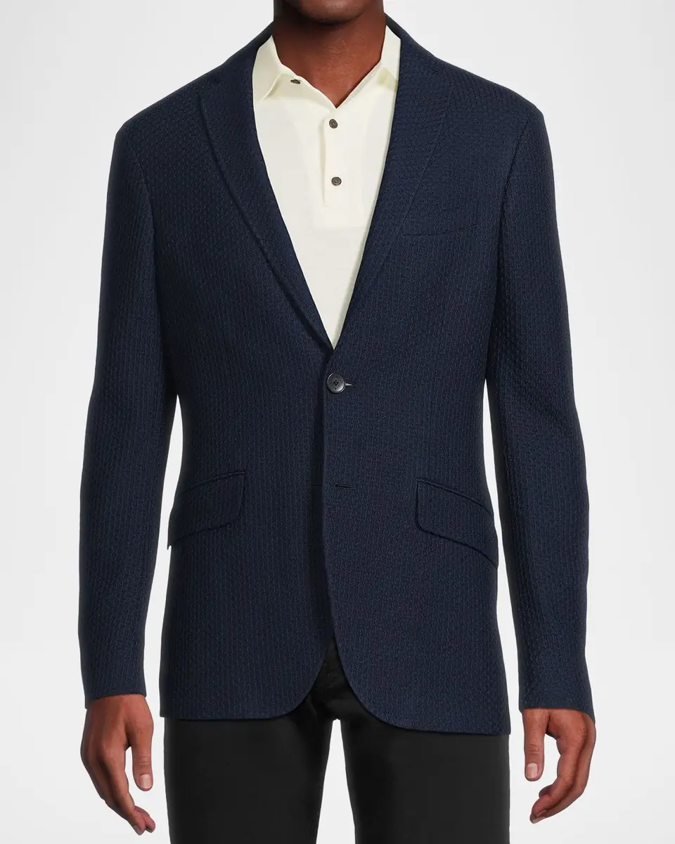 Etro Men's Basic Textured Blazer | Thumbnail 4 Etro Men's Basic Textured Blazer | Thumbnail 4