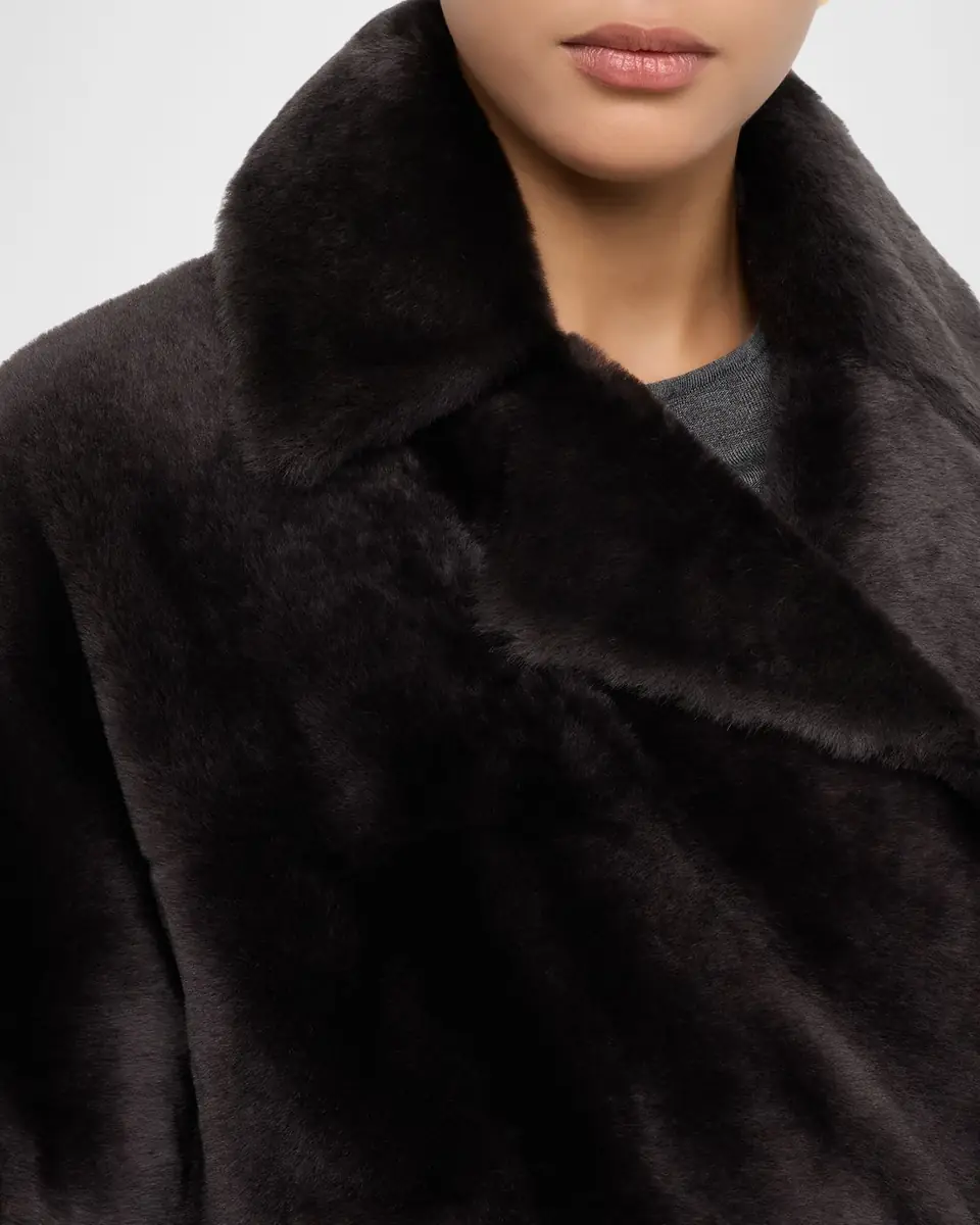 Yves Salomon Shearling Pea Coat | Thumbnail 5 Yves Salomon Shearling Pea Coat | Thumbnail 5