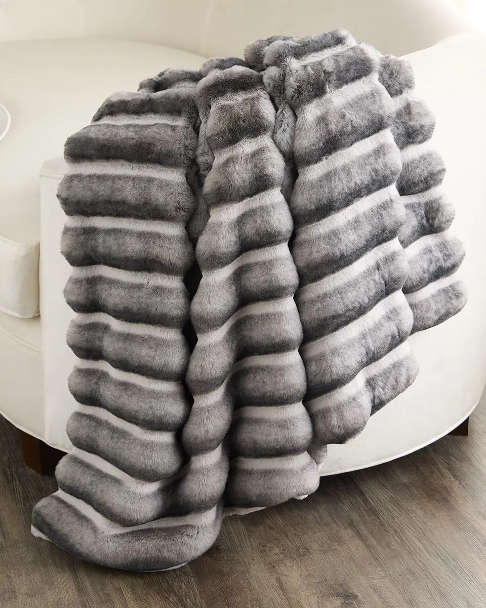 Lyla Grant Faux Chinchilla Throw, 60" x 72"
