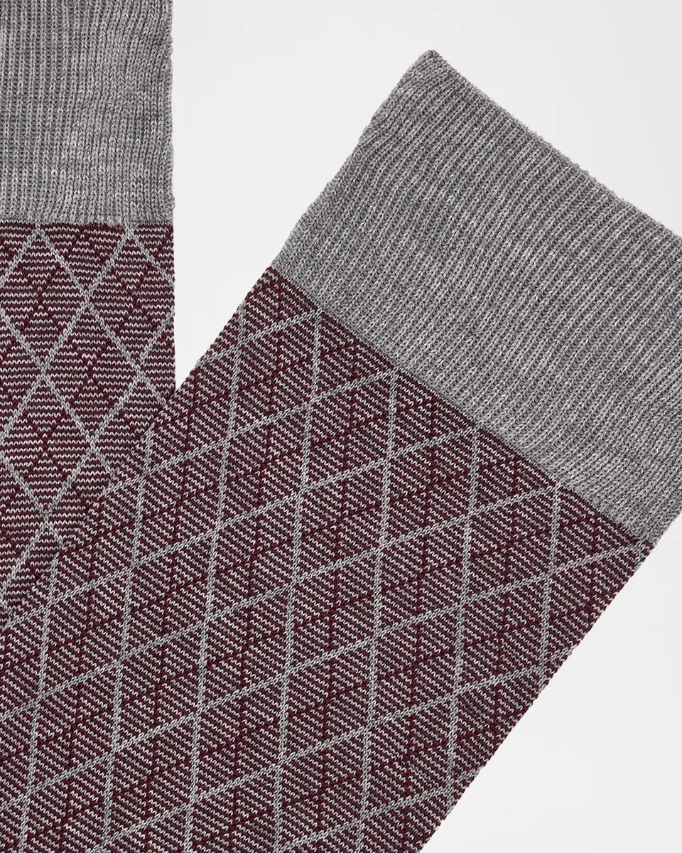 Pantherella Men's Kingsley Diamond Check Jacquard Calf-Length Socks | Thumbnail 2 Pantherella Men's Kingsley Diamond Check Jacquard Calf-Length Socks | Thumbnail 2